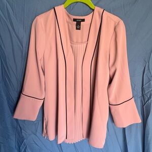 Alfani Blush Pink Blazer with Black Accents